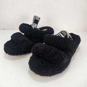 Ugg Fluff Yeah Slide Women's Comfy Casual Black Sandals Size  8